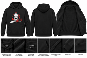 Sweat-shirt à capuche unisexe noir personnalisé avec impression graphique, en molleton de coton, fabrication OEM, marque privée, streetwear - Product Image 6