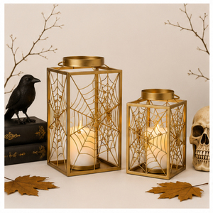 Handmade Gold Metal Spider Web Candle <b>Lantern</b> Decorative Halloween <b>Lantern</b> Centerpiece Candle Holder for Home and Events - Product Image 6