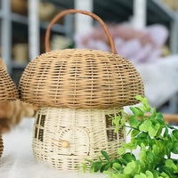 Articles chauds! Rotin en forme de champignon, stockage en osier, décoration de la maison, décoration de la chambre des enfants