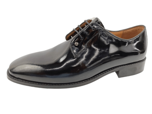Chaussures habillées noires pour hommes en cuir de vachette, à lacets, bout pointu, pour le bureau et la carrière, couleur unie, semelle HM, toutes saisons - Product Image 3
