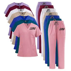 Traje de Trabajo Moderno para Hospital, Salón de Belleza, Spa, Uniforme Médico Elástico de Dos Piezas, Personalizado, Ajustado, para Mujeres Doctoras - Product Image 3