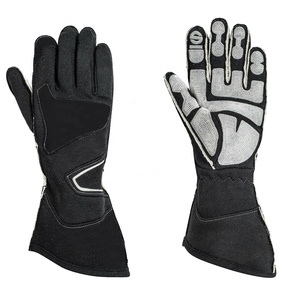 Gants de course à doigts entiers en nylon antidérapants, compatibles écran tactile, pour extérieur, unisexe, design à empiècements noirs, fermeture à enfiler - Product Image 1