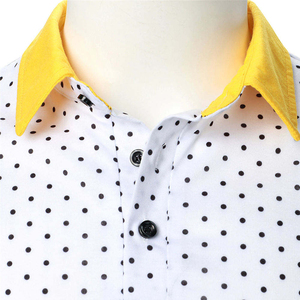 Polo à manches courtes pour homme à pois, col contrastant, décontracté, pour le golf et le tennis, logo personnalisé - Product Image 2