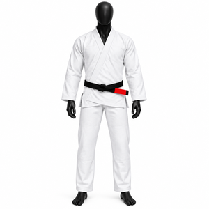 Uniforme de Karate Blanco para Hombre, 100% Algodón, Transpirable, Corte Regular, Ropa de Artes Marciales para Adultos, Cinturón Negro Incluido, Kimono de BJJ - Product Image 2