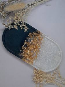 ถาดเสิร์ฟเรซิ่นอีพ็อกซี่พรีเมียมพร้อมลวดลายตกแต่งสีสันสดใส ถาดทำมือสำหรับอาหารเช้า กาแฟ ชา ขนม - Product Image 5