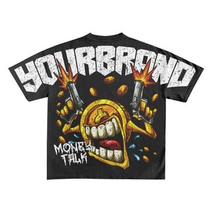 <b>Custom</b> Wholesale Vintage Graphic 100% Cotton Streetwear Dtg Printed Oversized Boxy Cropped t <b>Shirt</b> Men - Product Image 5