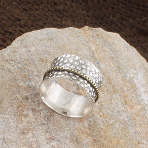 แหวนเงินแท้ 925 แบบหมุนได้ แหวนทำมือสำหรับสมาธิ แหวนคลายเครียด แหวนนิ้วโป้ง ขายส่ง - Product Image 2