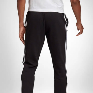 Men's Black Sweatpants <b>White</b> Side Stripes Elastic Waist Drawstring Casual <b>Joggers</b> Breathable Knitted Fabric 100% Cotton - Product Image 4