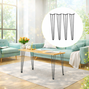 Pieds de table à manger carrés en acier inoxydable robustes de style mid-century - Installation facile - Binh Phuoc - Salon - Bureau à domicile - EDPTBL000 - Product Image 6