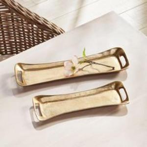 Plateau en aluminium gaufré, assiette de service à motifs, vaisselle décorative en métal pour la maison, le restaurant, l'hôtel, la cuisine, les occasions spéciales - Product Image 1