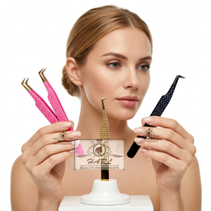 Fiber Tips Eyelash Extension Tweezers Multi-Color Short Thick Tip 90 Angle Boot Eyelashes Tweezer Eyelash Beauty Tools - Product Image 6