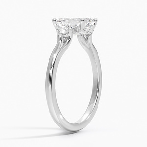 BOJ <b>Ring</b> 078 Emerald Cut 925 <b>Silver</b> Halo Prong Stone <b>Solitaire</b> Diamond <b>Ring</b> 2ct D Color VVS1 Moissanite GRA Certified Low Price - Product Image 2