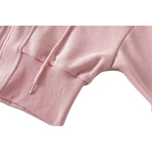 Vente à chaud de sweats à capuche et sweat-shirts pour femmes en mélange de coton doux uni décontracté Streetwear sweats à capuche à fermeture éclair à des prix très bon marché - Product Image 3