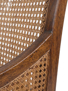 Fauteuil en bois massif rétro avec accoudoirs en rotin, design traditionnel et moderne, pour appartement, salon, restaurant - Product Image 3