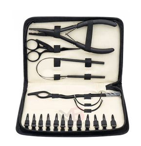 Ensemble d'outils pour extensions de cheveux, pour utilisation en gros, en acier inoxydable avec étui en cuir - Product Image 3