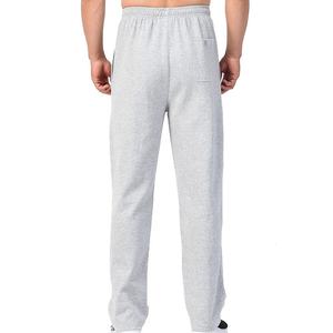 Men's Gray Cotton Sweatpants Elastic Waist Casual Loose Fit Side Pockets Autumn Wear - Product Image 6