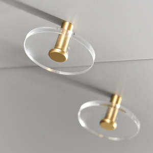 Poignée de meuble en acrylique transparent avec base en laiton massif, traditionnelle, écologique et durable, pour tiroir de cuisine - Product Image 3