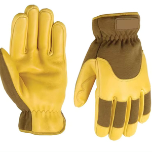 Guantes de cuero para jardinería y soldadura, guantes de cuero de cabra, guantes de seguridad para trabajo industrial y construcción. Sin reseñas aún. - Product Image 1