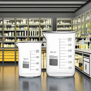 Bécher de laboratoire en verre borosilicaté pour usage en laboratoire chimique, tasse graduée, capacité 50-1000 ml, transparent - Product Image 3