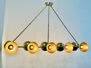 Lustre géométrique moderne en laiton, luminaire de plafond, décoration intérieure pour salon, design durable - Product Image 5
