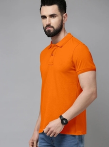 เสื้อยืดคอปกผ้าโพลีคอตตอนสีส้มสำหรับผู้ชาย KV - Product Image 2