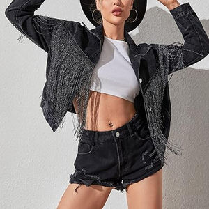 Meilleur Fournisseur de Vêtements : Veste Courte en Jean Tricotée pour Femme, Style Vintage Automne, Respirante et Écologique - Product Image 3