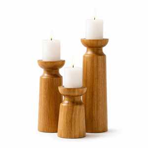 Support de bougie en bois artisanal luxueux, style antique, décoration décorative pour la maison - Product Image 6