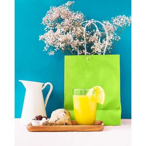 Sacchetti Regalo Verdi Prugna di Media Dimensione, 30 Pezzi, con Manici, 28x13x20 cm, per Molteplici Usi, Ideali per Bomboniere - Product Image 3