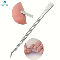 Ensemble de manucure en acier inoxydable de qualité médicale, 3 pièces, poignée ergonomique antidérapante, outil poussoir à cuticules double extrémité, boîte de rangement