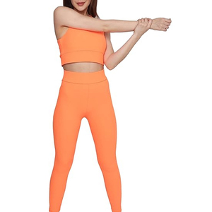 Yoga Set Women Gym Wear Matching Fitness Outfit Workout Apparel OEM ODM Manufacturer Yoga Set Seamless <b>Crop</b> <b>Top</b> Leggings - Product Image 1