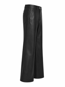 Men's Mid Waist Flare Pants <b>Black</b> Polyester Casual Streetwear Quick Dry Side <b>Pockets</b> Button Closure Anti-Wrinkle Midweight - Product Image 4