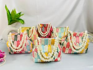 ZAMZAM INDUSTRIES – Pochette bohème en lin brodé avec fermeture magnétique et poignées en perles pour femme, idéale pour mariage et soirée - Product Image 3