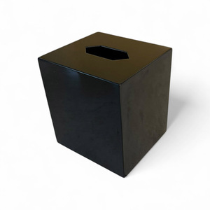 Lacquer tissue <b>box</b> for restaurant dining table decor hand-crafted lacquered cover dispenser - Product Image 5
