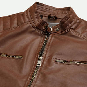 Camisas de Vestir de Alta Calidad con Nuevo Diseño Personalizado, Cuello Alto de Cuero Genuino, Bolsillos Delanteros, Chaqueta Transpirable, Venta en Línea - Product Image 4