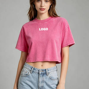 Camiseta Corta de Verano para Mujer, 100% Algodón, 120g, Estilo Vintage Lavado, con Impresión Personalizada, Secado Rápido y Ecológica - Product Image 1