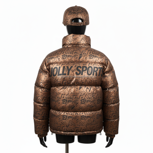 Veste bouffante pour femmes de qualité supérieure GSM Metallic Bronze Polyester Matelassé Design Logo personnalisé Veste bouffante de transfert thermique pour femmes - Product Image 2