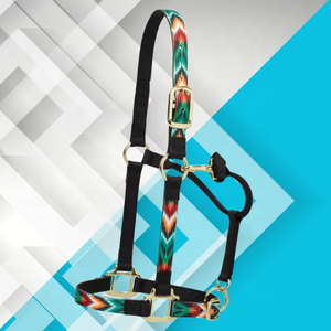 Equestrian Coral-Adj Leather Crown Elegante Nylon Horse Halter y Brida Accesorio Alfombra Premium Quality PP Halters - Product Image 3