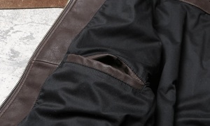 Men's vintage bomber Full grain brushed cowhide Classic moto <b>racer</b> Tailor made leather Retro <b>jacket</b> - Product Image 5
