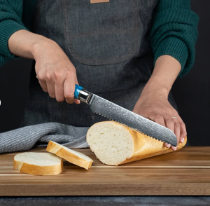 Juego de Cuchillos de Chef de Acero de Damasco de Primera Calidad, Estilo Japonés, con Mango Híbrido de Madera y Resina, en Venta - Product Image 4