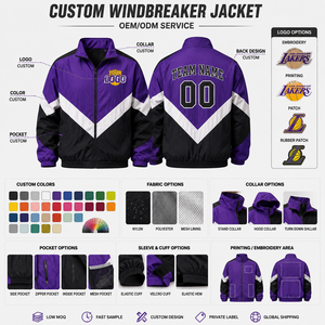 Waterproof Windbreaker <b>Jacket</b> 90s Vintage Basketball Team Logo Zipper Up Nylon Outdoor Sports Coat Custom Streetwear Factory OEM - Product Image 5