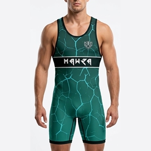 Mawra Premium Stretch Spandex Mens <b>Grappling</b> Singlet Quick Dry Athletic Performance Wear Sublimation Printed Wrestling Singlet - Product Image 1