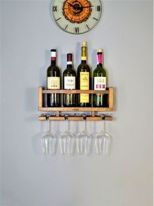 Wine holder floating wine <b>shelf</b> bamboo wine organiser wine glass holder rustic wine decor modern <b>bar</b> <b>shelf</b> luxury wine storage - Product Image 5