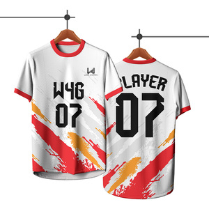 เสื้อฟุตบอลผู้ชาย W4G แบบสั่งทำพิเศษ ผ้าโพลีเอสเตอร์ 100% ระบายอากาศได้ดี แห้งเร็ว แขนสั้น ชุดทีมฟุตบอล - Product Image 1