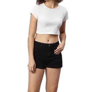 Camiseta corta de algodón para mujer, estilo deportivo, diseño moderno, ropa cómoda para el comercio internacional - Product Image 1