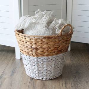 Panier de rangement rectangulaire en jacinthe d'eau naturelle, panier décoratif de haute qualité avec poignées pour le rangement et l'organisation à la maison - Product Image 2