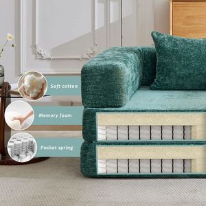 Divano Sezionale Modulare Monoposto Senza Struttura, Convertibile in Letto da Terra, Telaio a Forma Fissa Compresso, Nessun Montaggio Richiesto, in Metallo - Product Image 5