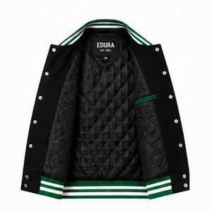 OEM Custom High Quality Men's Winter Streetwear Baseball <b>Jacket</b> Puff Printed Patch Embroidery Wool/Viscose Sleeve <b>Vintage</b> <b>Jacket</b> - Product Image 6