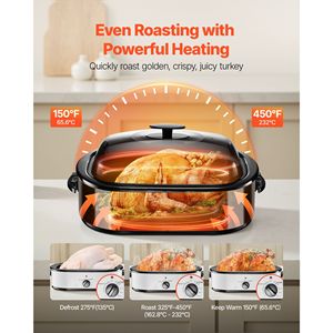 Forno Elettrico Multifunzione da 18QT con Temperatura Regolabile 150-450°F, Teglia da Forno da Banco - Product Image 3