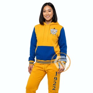 Chándal con Capucha Personalizado de Sigma Gamma Rho, Informal, de Invierno, de Algodón y Felpa, Bordado, de Alta Calidad, Transpirable y de Secado Rápido - Product Image 1