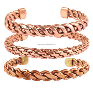 Brazalete Ajustable Magnético de Cobre Sólido con Grabado Impreso y Tallado, Tradicional y a la Moda, para Hombres y Mujeres, Artesanía - Product Image 1